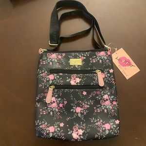 NWT Luv Betsey by Betsey Johnson Dusty Rose black crossbody purse